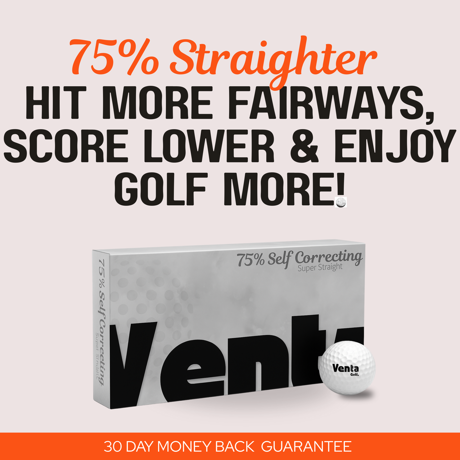 Ultra Straight Self Correcting Golf Ball (75% Straighter Flight)