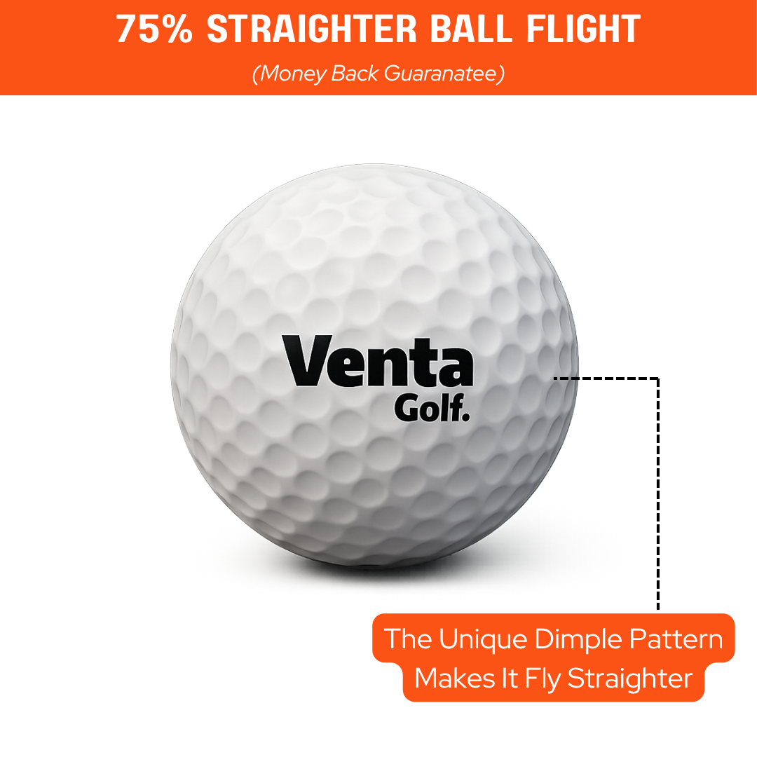 Ultra Straight Self Correcting Golf Ball (75% Straighter Flight)