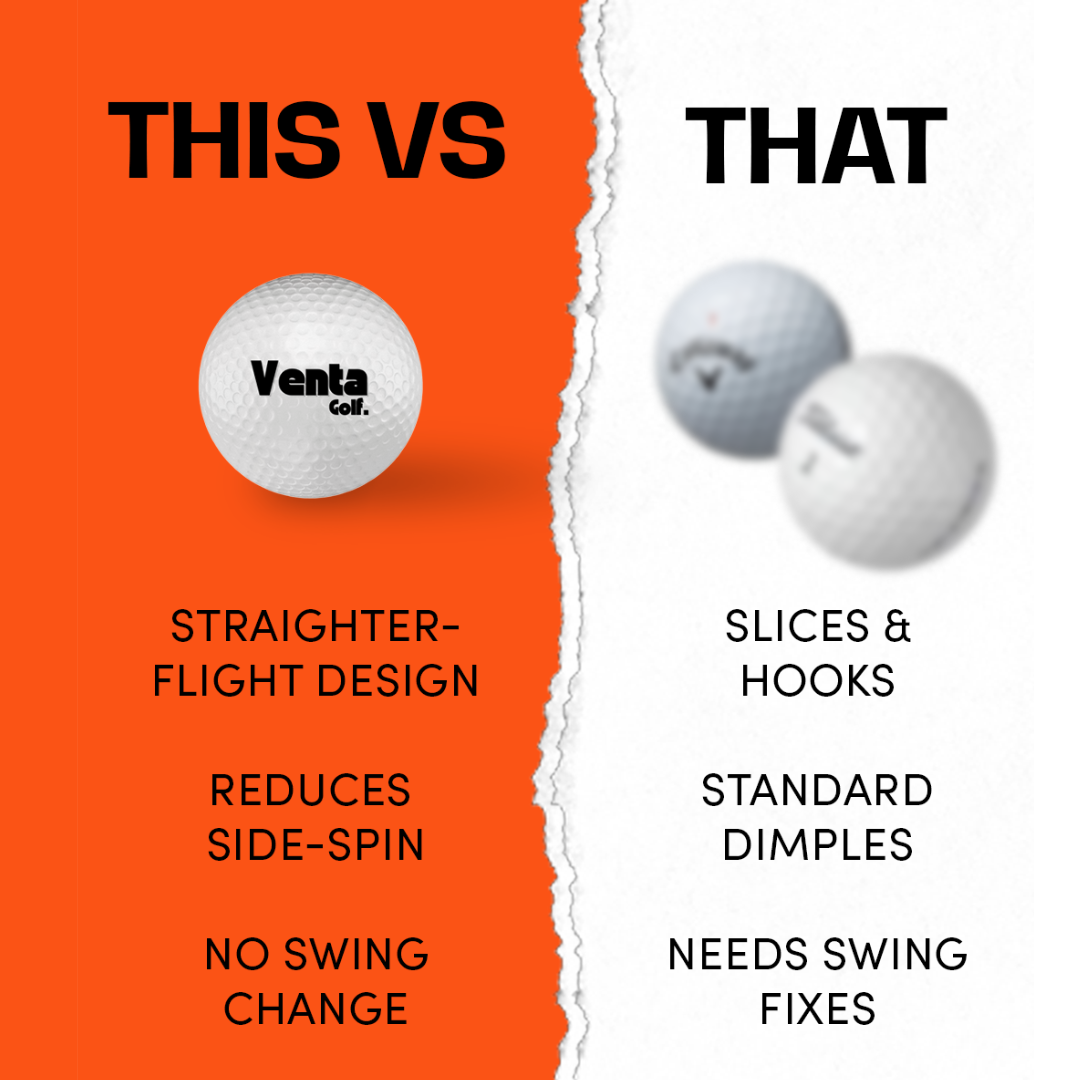 Ultra Straight Self Correcting Golf Ball (75% Straighter Flight)